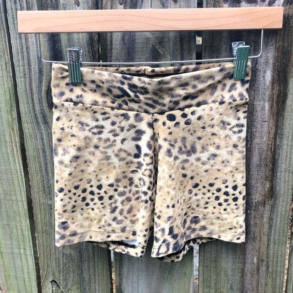 Leopard Second Skin Gym Shorts UK Sz XS - Picture 6 of 8